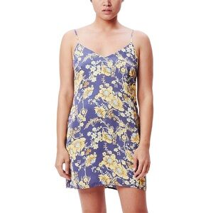 Obey Blue and Yellow Floral Slip Dress